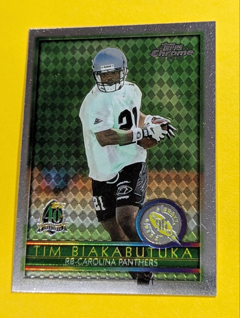 1996 Topps Chrome #157 Tim Biakabutuka Refractor Rookie- Rare- Panthers Football